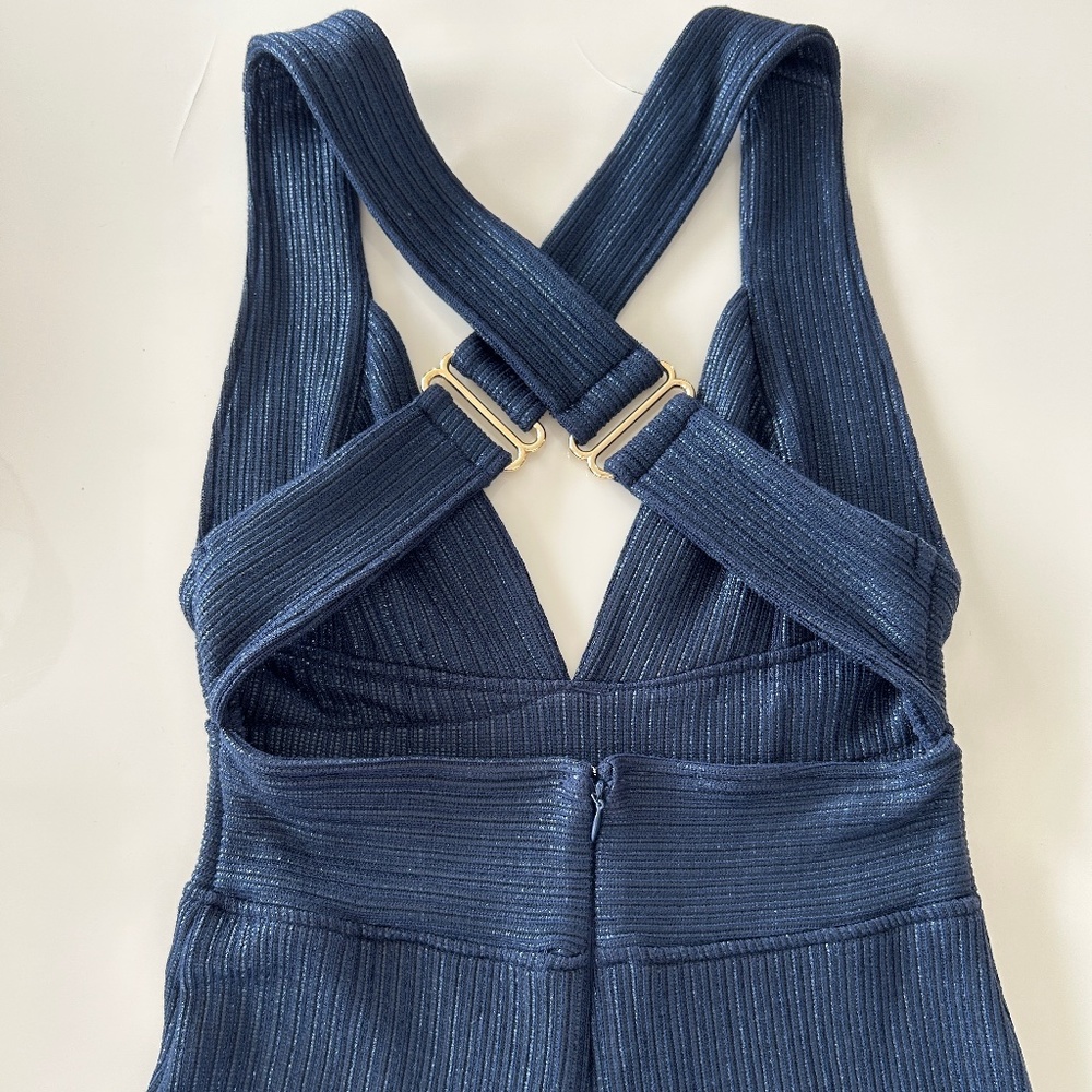 Free People Wide Leg Blue Jumpsuit in Blue - Picture 5 of 8